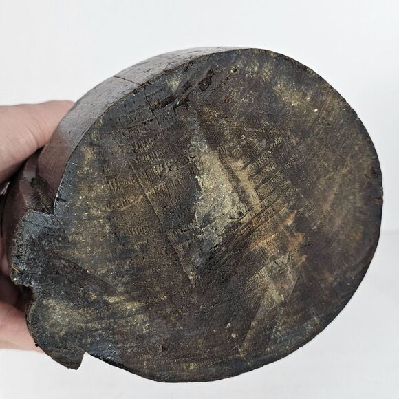 Hand-Carved Owl Figurine Wooden Ashtray Key Dish Catch All Bird Decor Folk Art - Picture 8 of 10